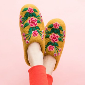 French Knot Secret Garden Slippers