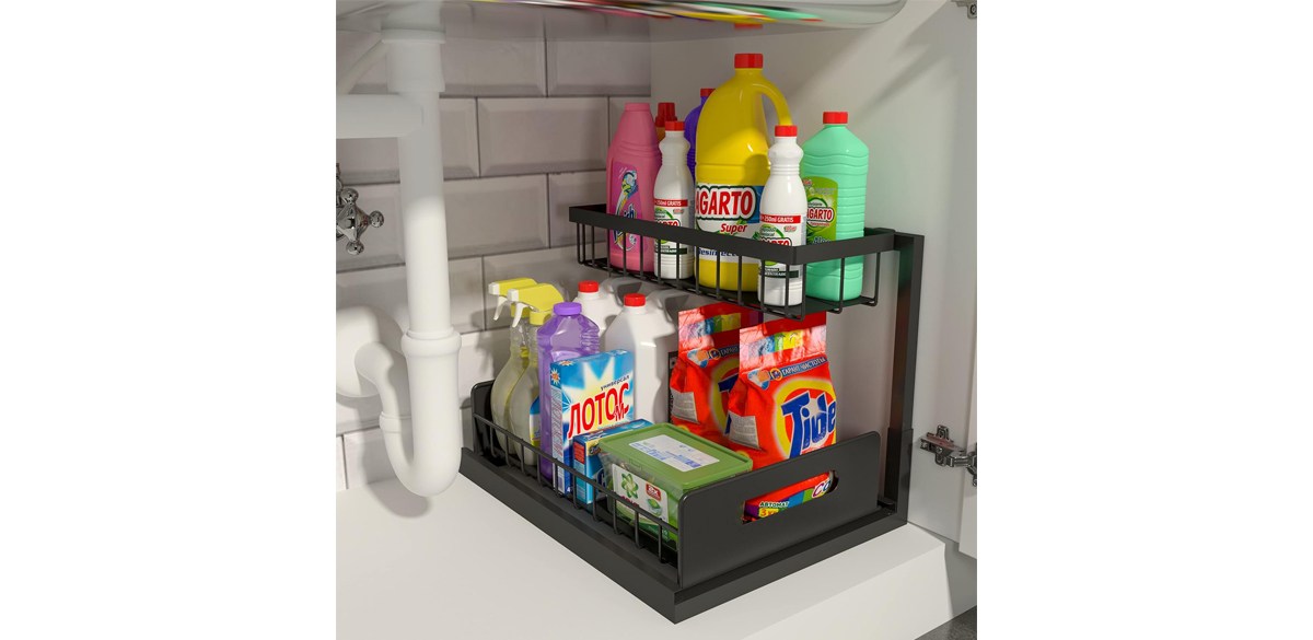 REALINN Under Sink Organizer, Pull Out Cabinet Organizer