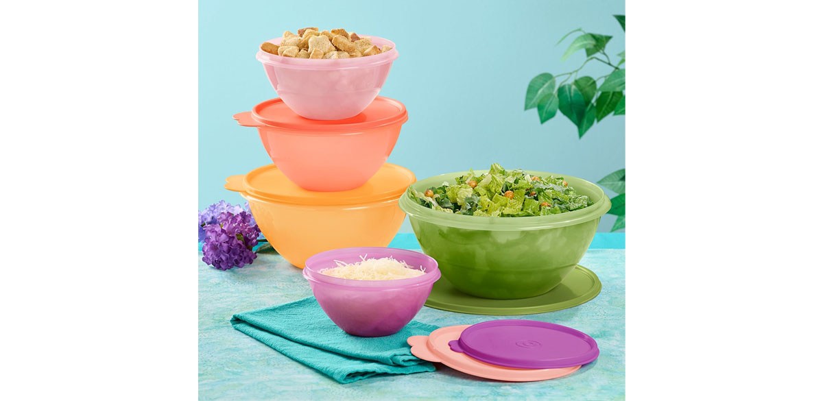 Tupperware Heritage Wonderlier 10 Piece Food Storage Bowl Set in Multi Colors