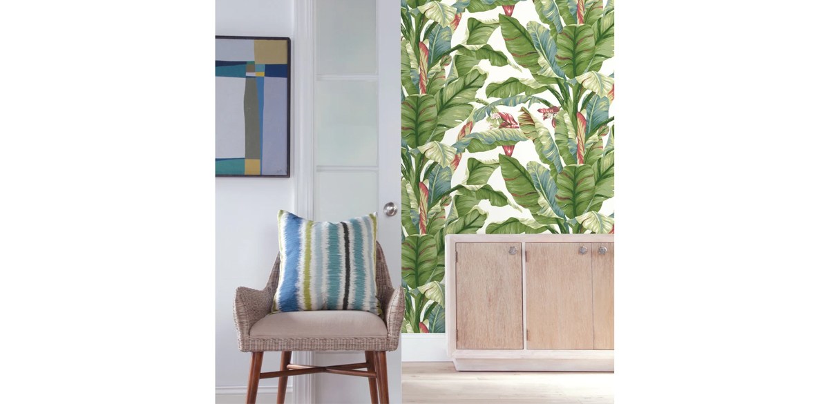 Indigo Safari Woodway Peel &amp; Stick Floral Roll