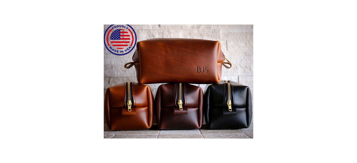 Best By Page Personalized Leather Toiletry Bag Best By Page Personalized Leather Toiletry Bag