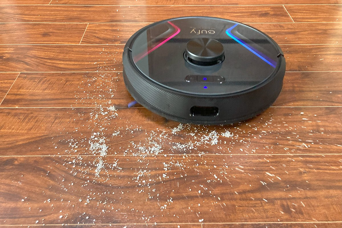 Eufy RoboVac X8 on hardwood floor