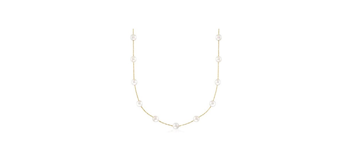 Best Ross-Simons Cultured Pearl Station Necklace