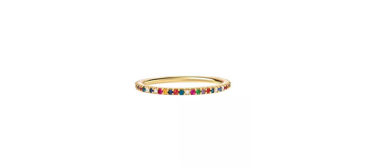Best Zoe Lev Rainbow Eternity 14K Yellow Gold Band Best Zoe Lev Rainbow Eternity 14K Yellow Gold Band