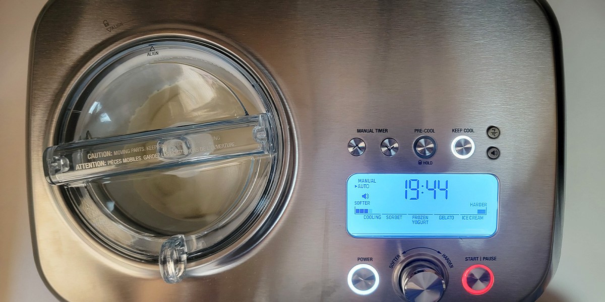 Top view of Breville Smart Scoop with timer Top view of Breville Smart Scoop with timer