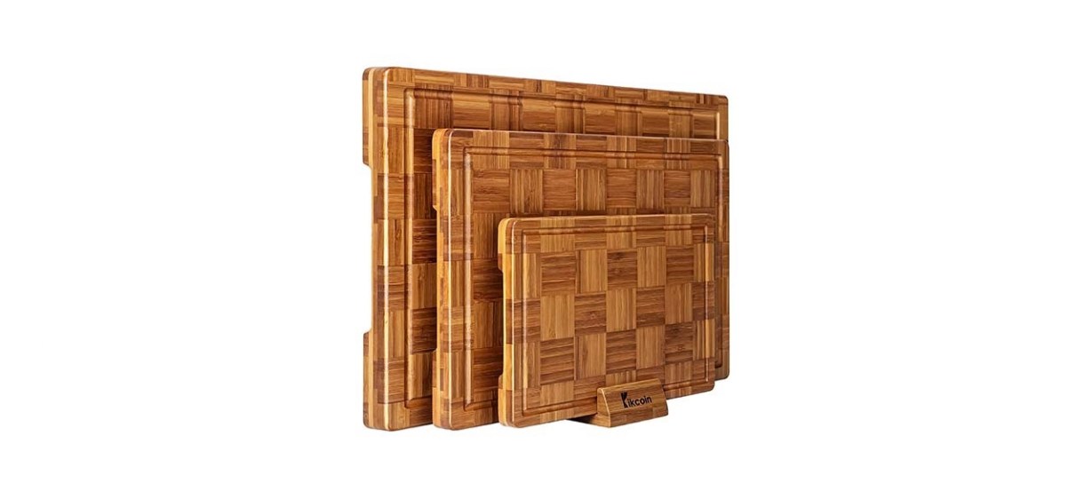 Kikcoin Extra Large Bamboo Cutting Boards (Set of 3)