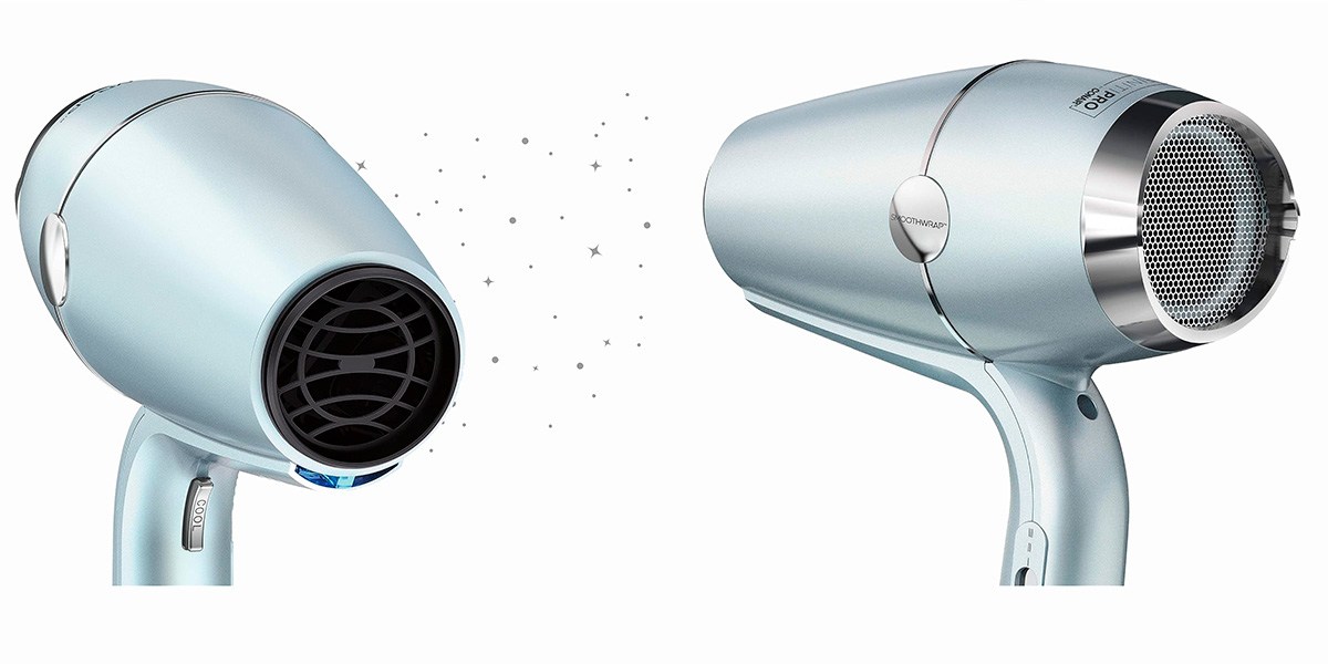 Two images of Conair InfinitiPro SmoothWrap Hair Dryer on white background Two images of Conair InfinitiPro SmoothWrap Hair Dryer on white background