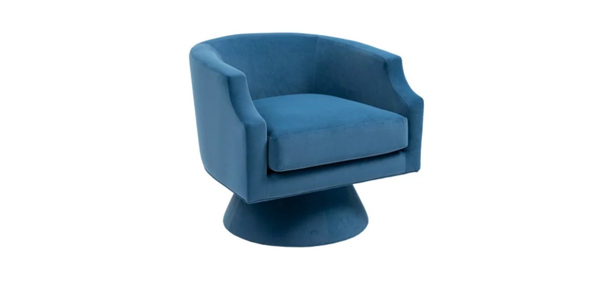 Blue Jins &amp; Vico 360 Degree Swivel Accent Barrel Chair