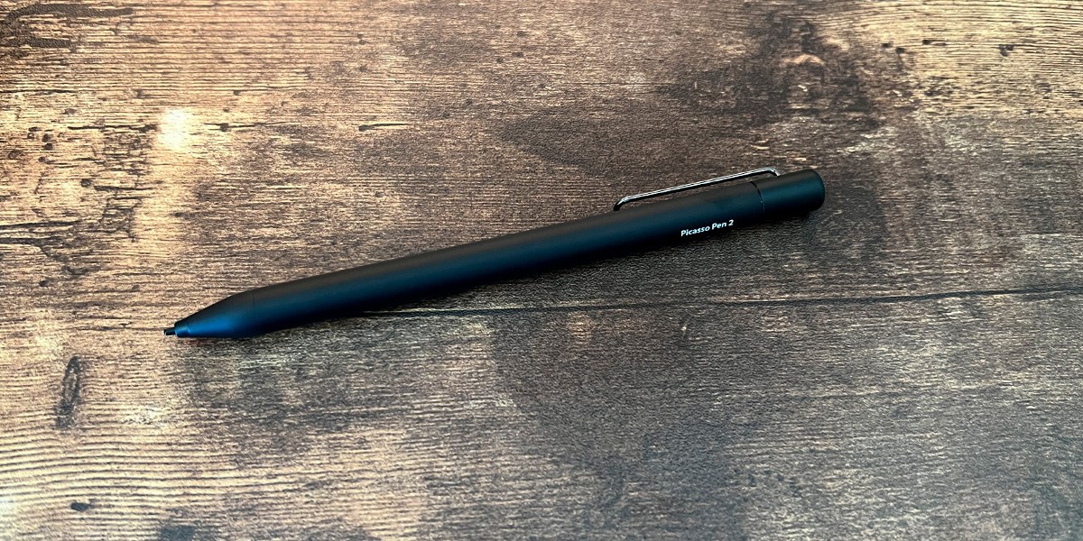 Simbans PicassoTab XL pen on wooden background Simbans PicassoTab XL pen on wooden background