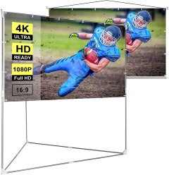 VIVOHOME 2-in-1 Portable Video Projector Screen with Triangle Stand