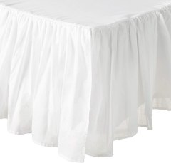 Greenland Home Voile White Ruffled Bed Skirt, King, Queen