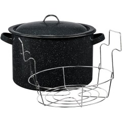 Granite Ware Covered Preserving Canner with Rack, 12 Quart