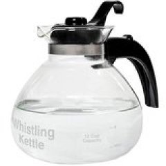 Medelco Glass Stovetop Whistling Kettle