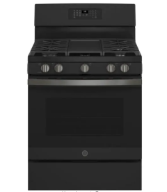 GE Gas Range with Self-Cleaning Oven in Black Slate