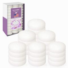 Stock Your Home White Unscented Classic Floating Candles, Pack of 24