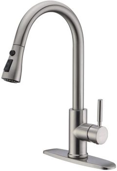 WEWE Single Handle High Arc Pull Out Kitchen Faucet