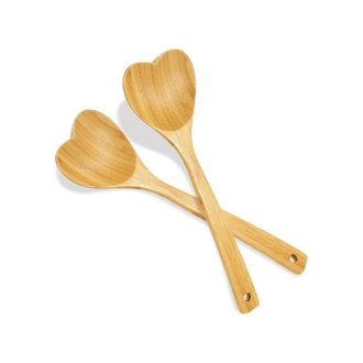 Patelai  2 Pcs Wooden Heart Spoons