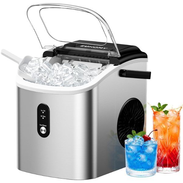 EUHOMY Portable Ice Machine with Carry Handle