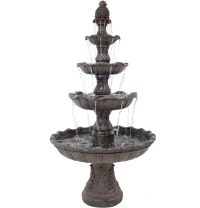 Sunnydaze Grand Courtyard 80-Inch 4-Tiered Outdoor Water Fountain