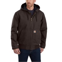 Carhartt Men's Black Medium Weight Woven Hooded Insulated Work Jacket 