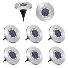 HAITRAL Low Voltage Solar Powered Integrated LED Metal Well Light Pack