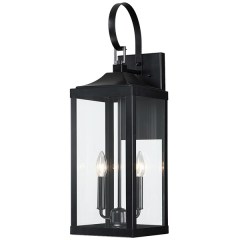 TRUE FINE Large Outdoor Black Exterior Wall Lantern Sconce Light