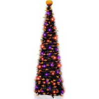 Turnmeon Black Tinsel Halloween Tree