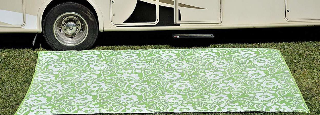  Stylish Camping 8-Feet x 18-Feet Outdoor RV Home Patio  Reversible Mat - Brown/Beige : Automotive
