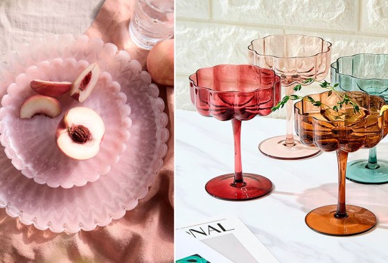 Scalloped dinnerware is in and so, so pretty