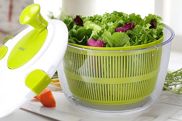 Kitchen Salad Spinner-Manual Lettuce Spinner with Secure Lid Lock & Handle - Easy to Use Salad Spinners with Bowl, Size: 26, Blue