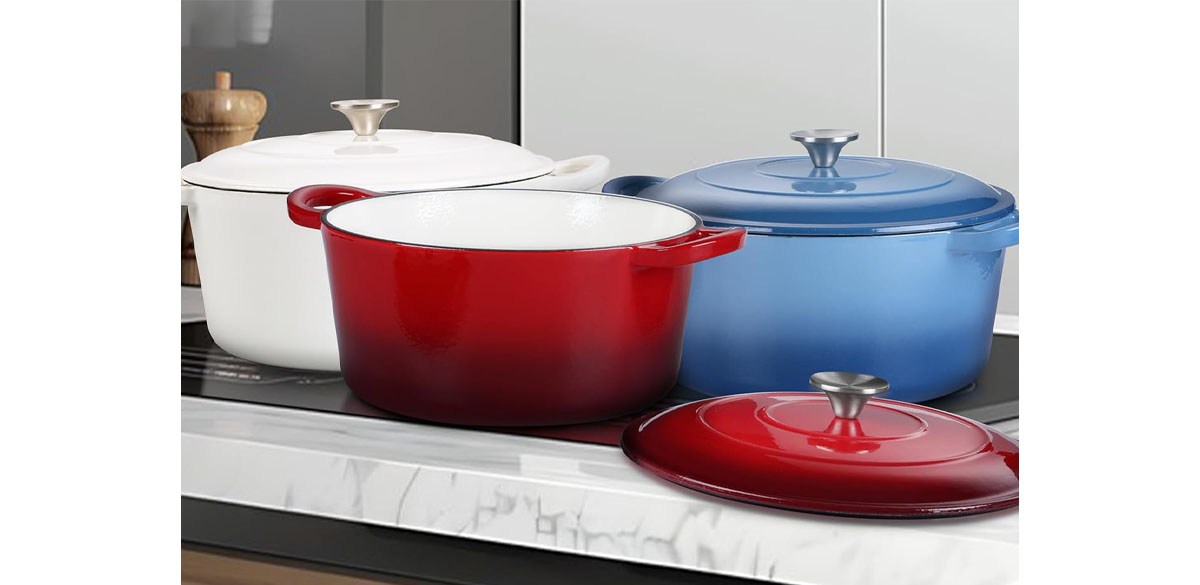 E-far 7QT Enameled Dutch Oven