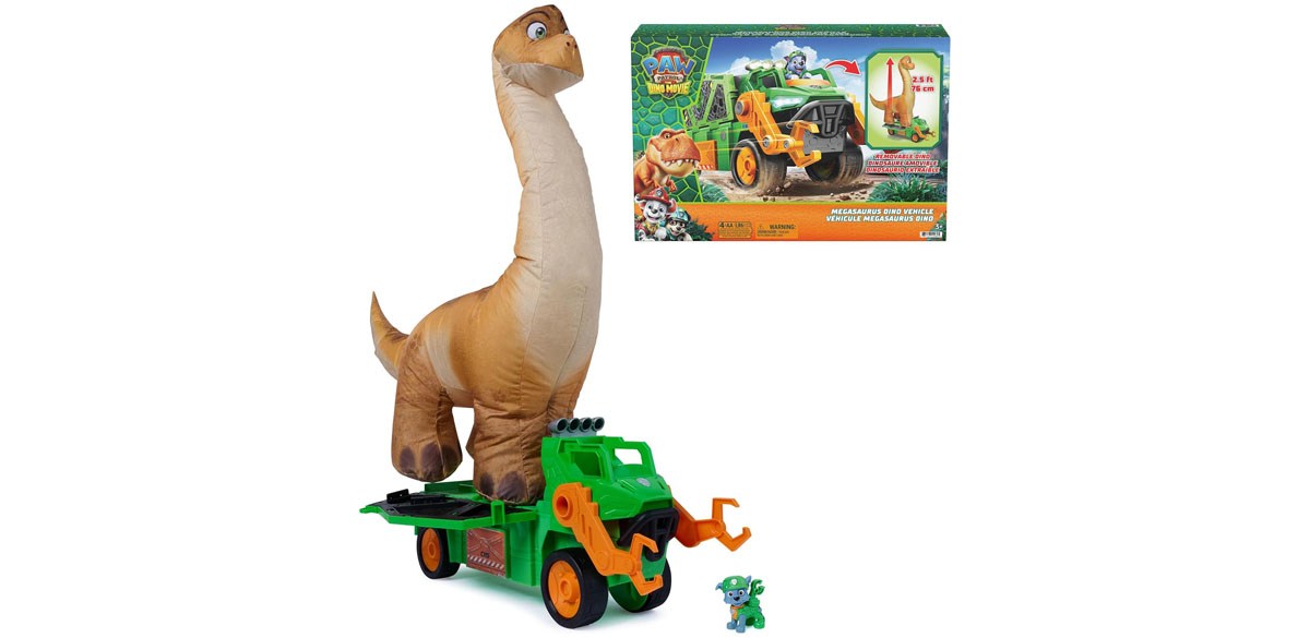 PAW Patrol The Dino Movie Megasaurus Dino Vehicle with Inflatable Toy