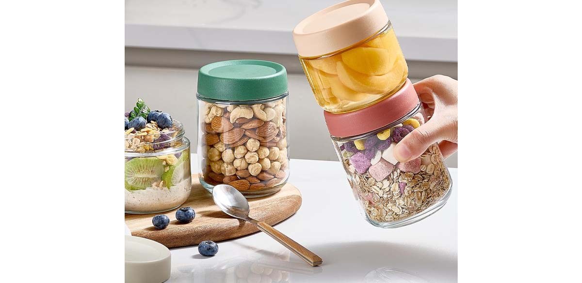 8 Pack Overnight Oats Containers with Lids
