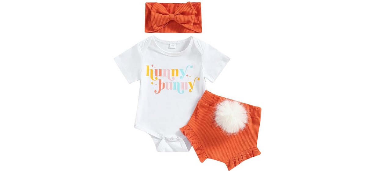 Engofs Newborn Baby Girl Easter Outfit on white background