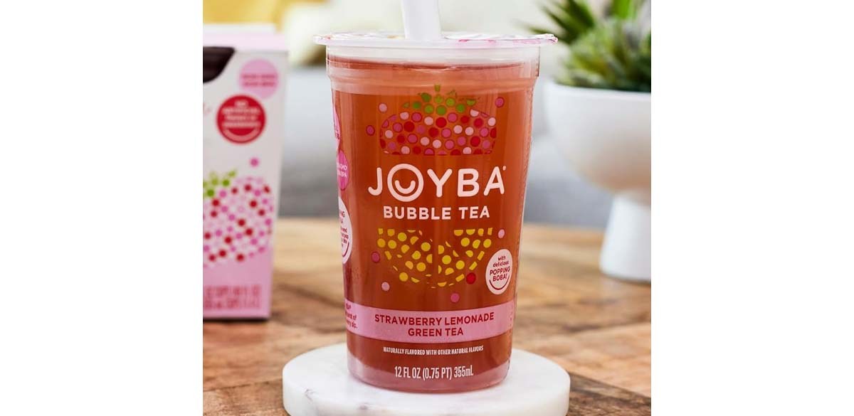 Joyba Bubble Tea Strawberry Lemonade Green Tea, 4 Pack