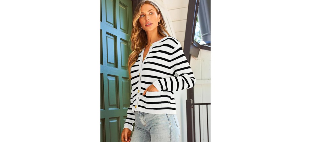 LILLUSORY Women's Crew Neck Cardigan