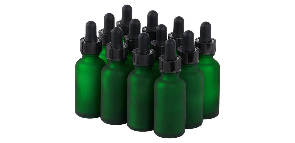 SprayDroplet 12 Pcs, 1oz Glass Dropper Bottle