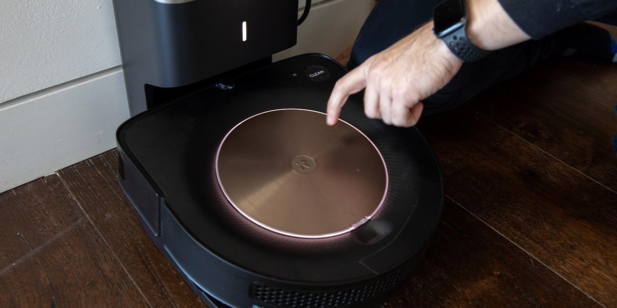 Roomba s+9 on charging dock.