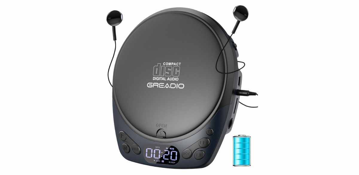 Greadio Portable CD Player with Headphones