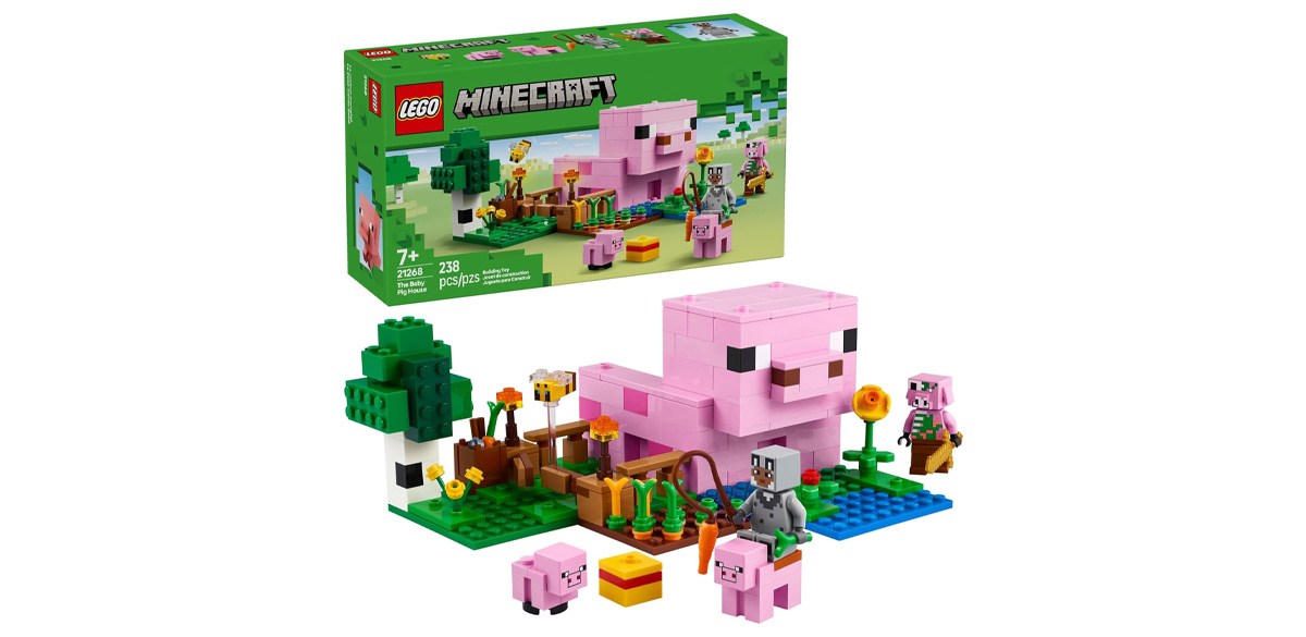 LEGO Minecraft The Baby Pig House Toy Figures and Playset