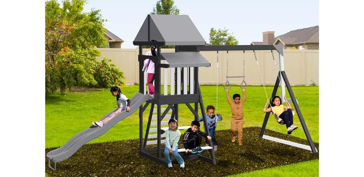 Sportspower Roswell Wooden Swing Set with 2 Swings