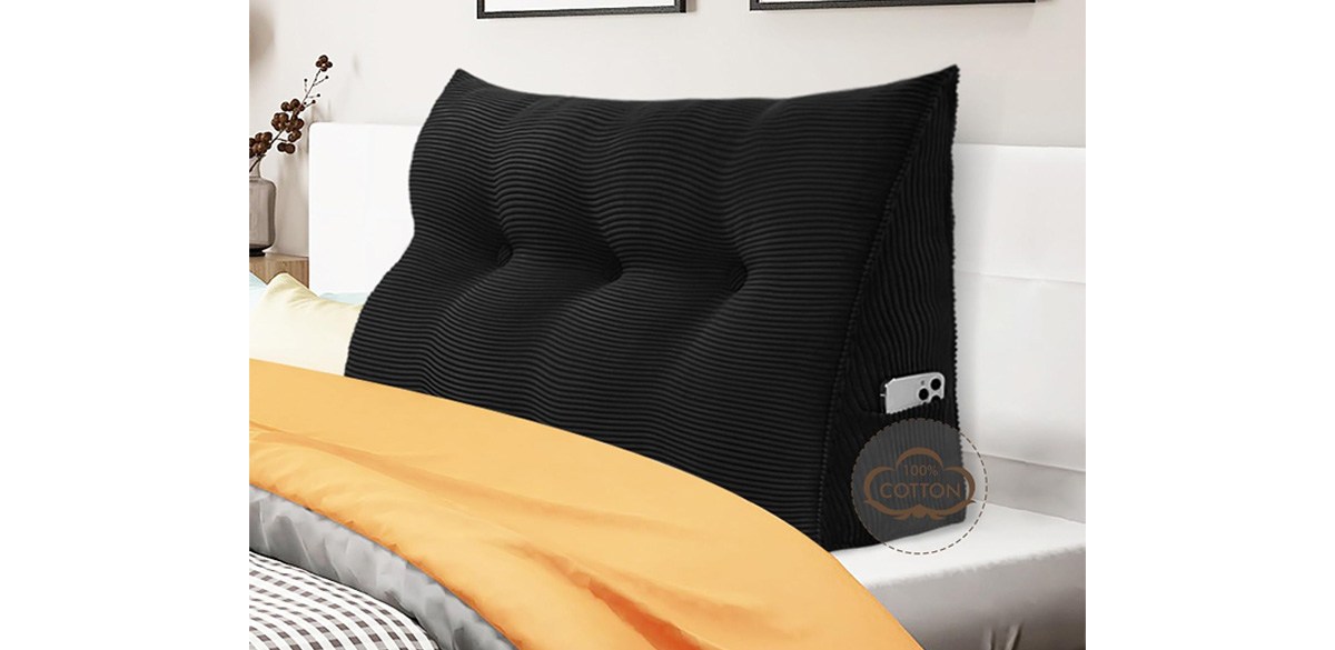WOWMAX 100% Cotton Corduroy Headboard Pillow