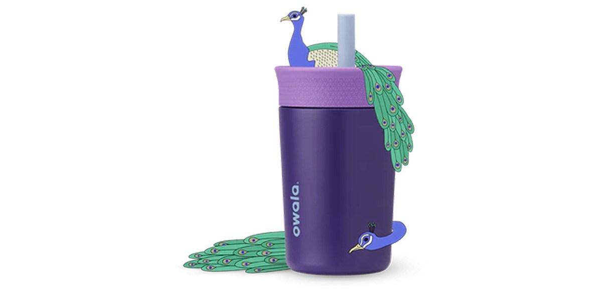 12 oz Stainless Steel Kids' Tumbler in Peacock Palace