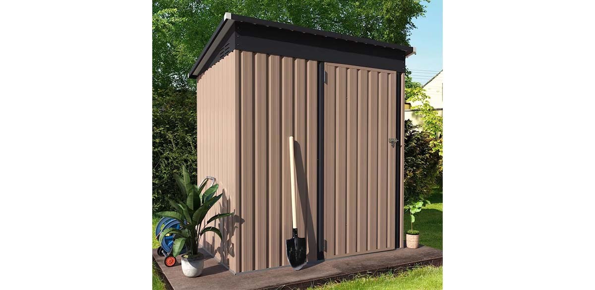 AECOJOY  D Metal Lean-To Storage Shed
