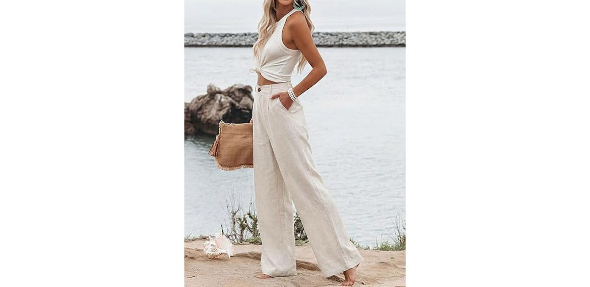 Hooever Womens Cotton Linen Pants