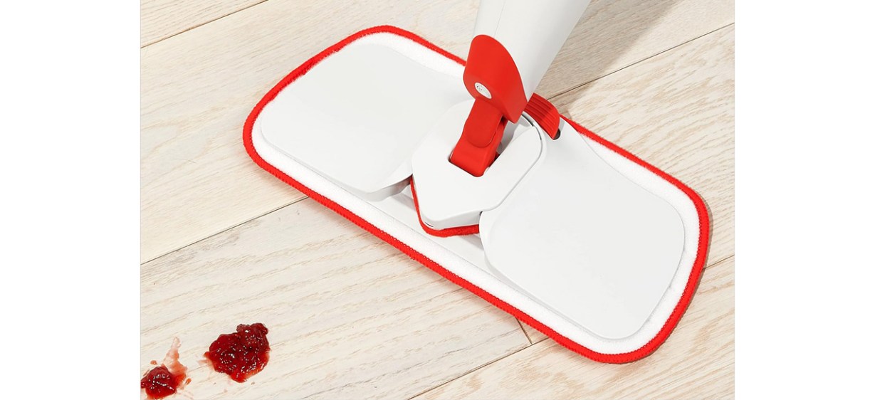 OXO Good Grips Microfiber Spray Mop on hard flooring