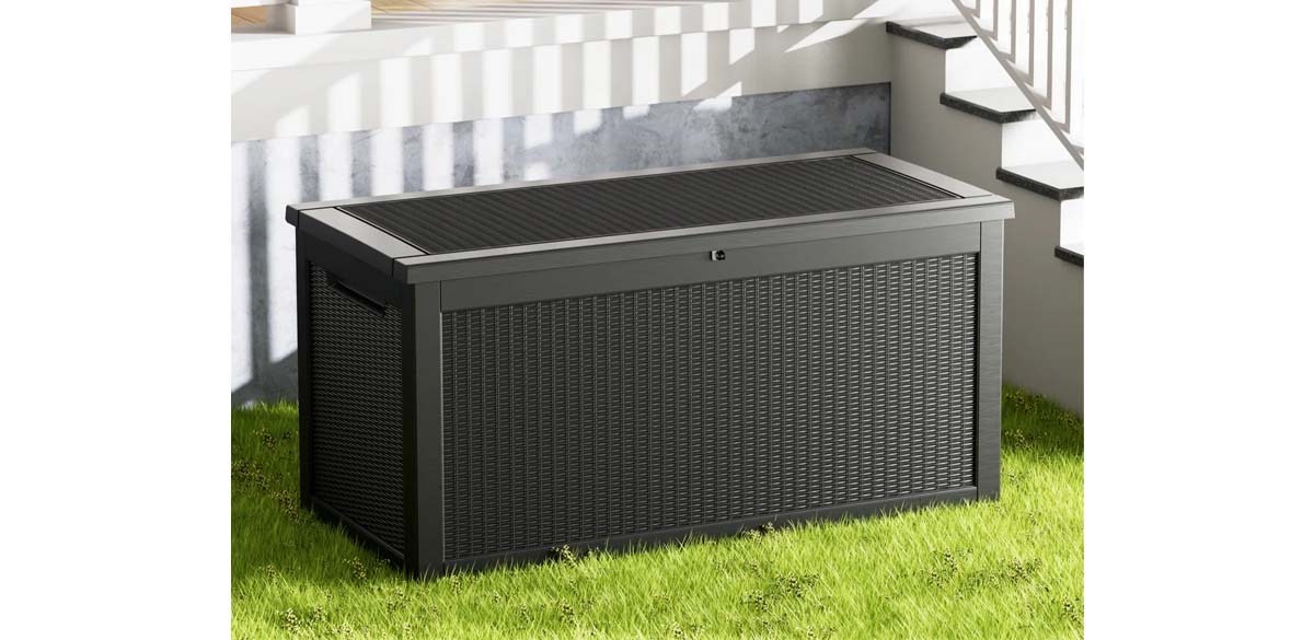 Decksplore 320 Gallons Water Resistant Resin Lockable Deck Box