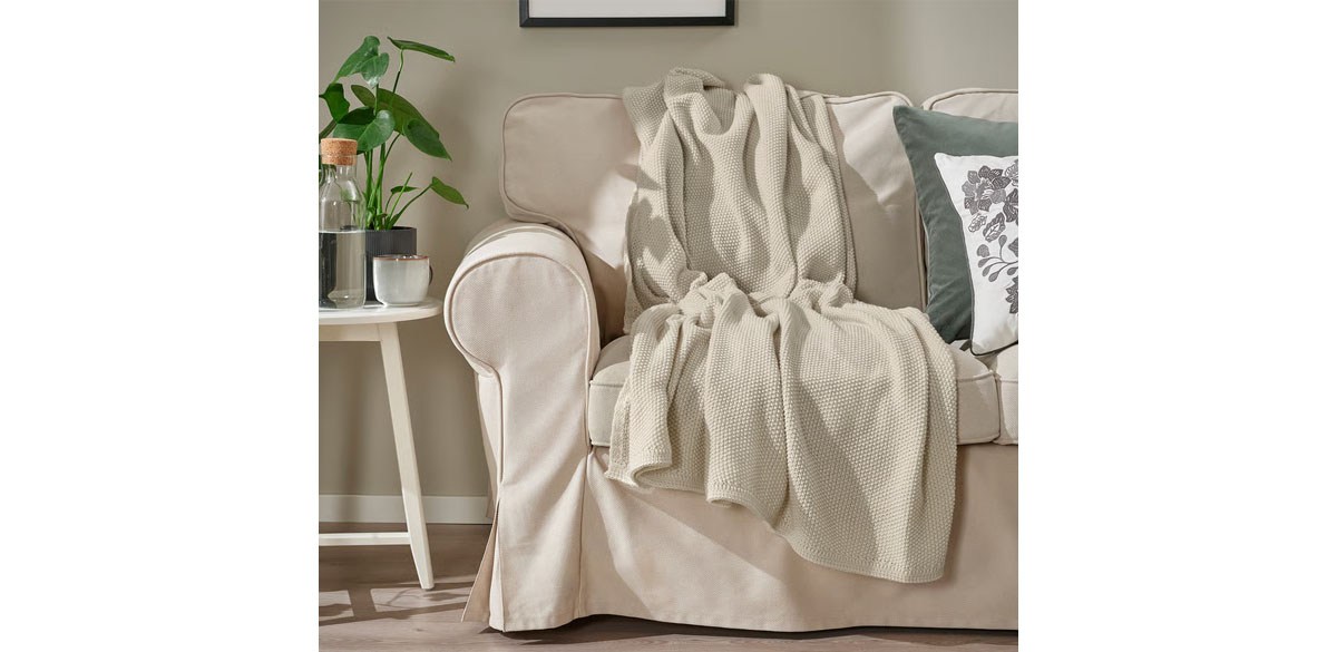 Humlemott Throw, off-white
