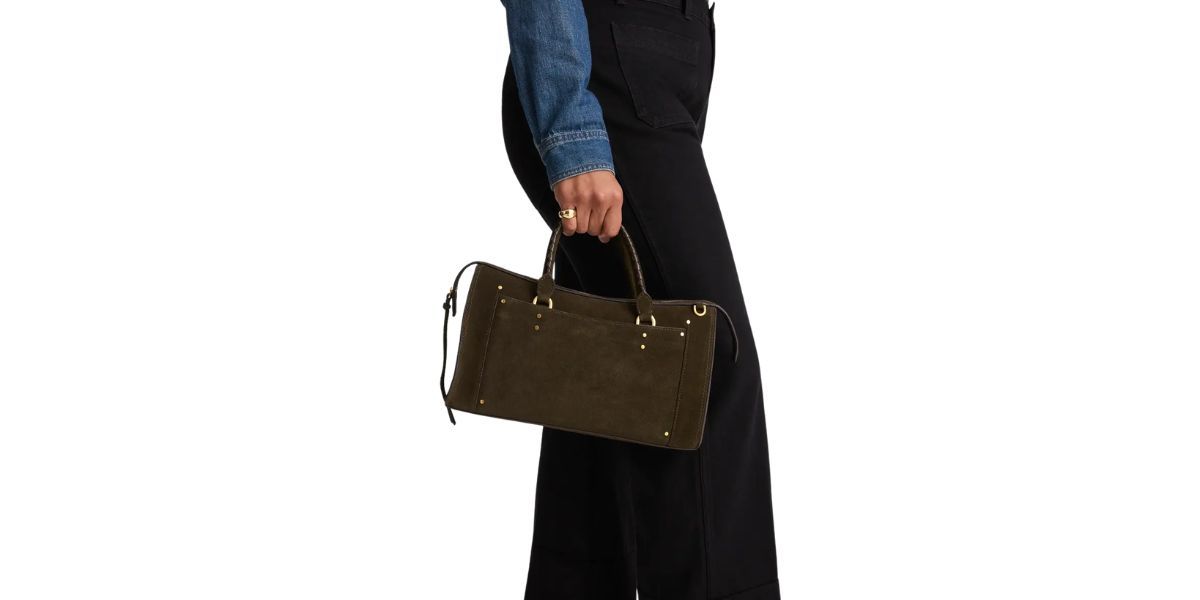 Madewell Large Studded Suede Satchel