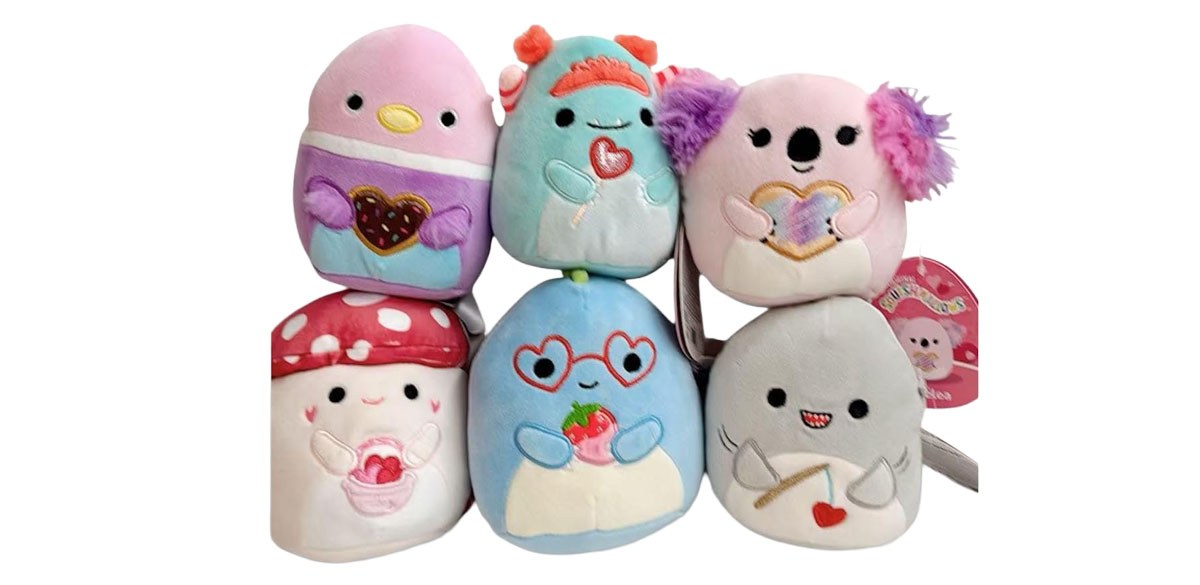Squishmallows 2026 Valentine Squad 5in Stuffed Animals Set of 6